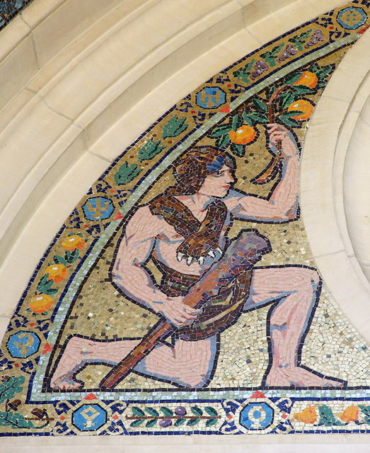 Side Mosaic on an Entrance to Dohney Library at USC, July 2008