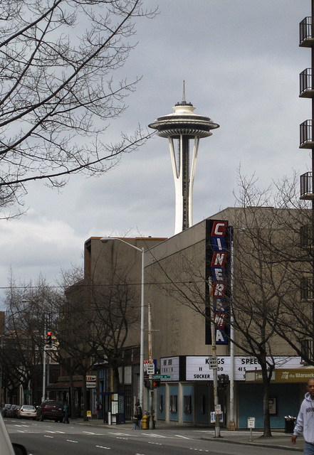 Seattle Cinerama and Space Needle 4093a