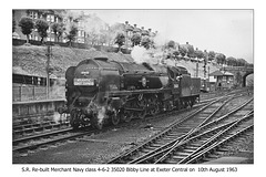 Southern Railway Merchant Navy class 4-6-2 35020 Bibby Line Exeter Central 10.8.1963