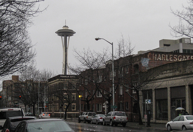 Seattle Belltown apartments and Space Needle (4095)