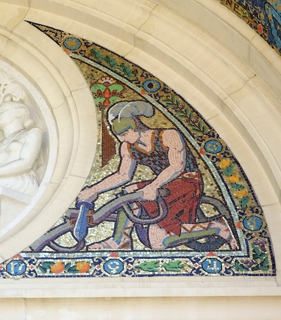 Side Mosaic on an Entrance to Dohney Library at USC, July 2008