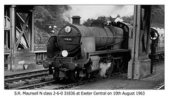 SR Cl N 2-6-0 31836 Exeter Central 10.8.1963