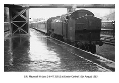 SR W class 2-6-4T 31912 at Exeter Central 10.8.1963 - photograph by John Sutters