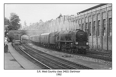 SR West Country class 4-6-2 34021 Dartmoor 1962 at Bournemouth Central