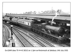 LSWR T9 30313 Salisbury 14.7.1955