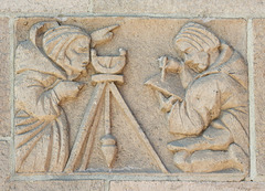 Medievalizing Relief of Surveying on the USC Student Union, July 2008
