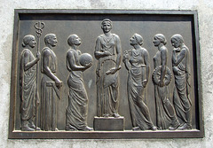 Relief on the Pedestal of the Statue of Tommy Trojan at USC, July 2008