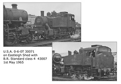 USA 0-6-0T 30071 & BR cl4 43007 Eastleigh 1 5 1965