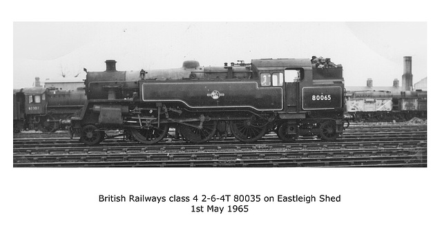 BR class 4 2-6-4T 80035 Eastleigh 1.5.1965