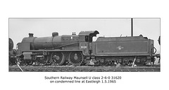 SR 2-6-0 31620 at Eastleigh 1.5.1965