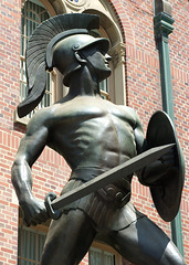 Detail of the Statue of Tommy Trojan at USC, July 2008