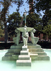 Youth Triumphant Sculpture and Fountain at USC, July 2008
