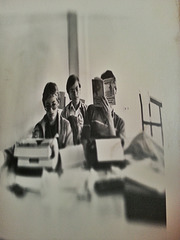 Dunkelkammerexperiment mit schief gehaltenem Fotopapier, Projekttage 1984