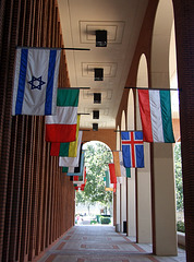 Covered Walkway with Flags at USC, July 2008