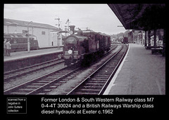 SR M7 30024 and Warship class - Exeter St. David's - 1962