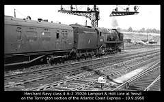 Southern Railway 4-6-2 35026 Lamport & Holt Line at Yeovil on 10.9.1960