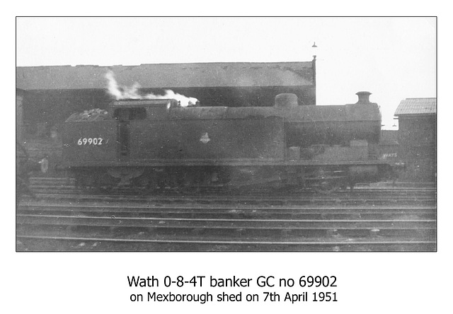 Wath Banker - Great Central Railway 0-8-4T - British Railways 69902 - Mexborough  - 7.4.1951