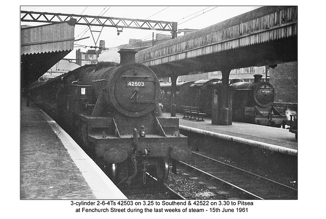 2-6-4Ts 42503 & 42522 Fenchurch St 15 6 1961