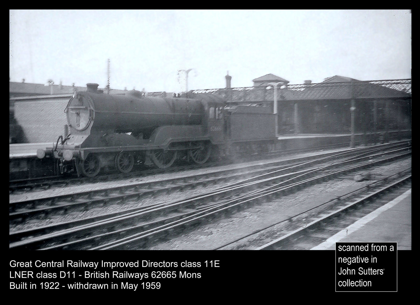 GCR class 11E - BR no. 62665 Mons - Doncaster - circa 1950