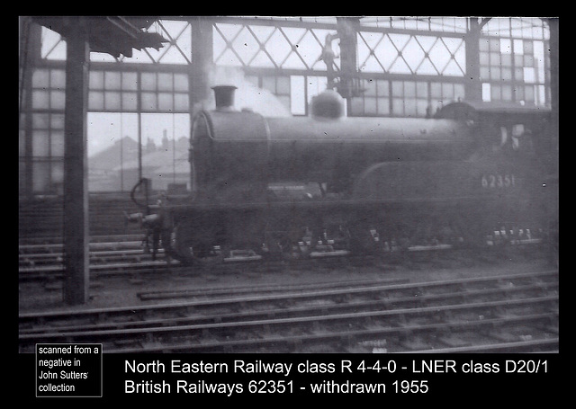 NER class R - LNER class D20/1 - BR 62351 - pre-1955