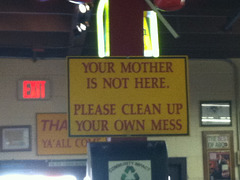 Sign at Rudy's in Albuquerque