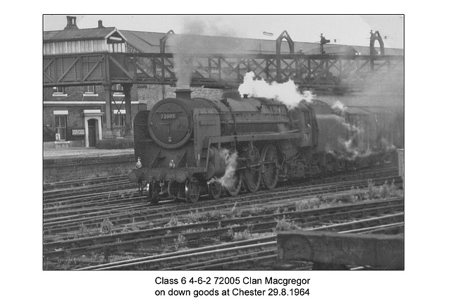 Class 6 4-6-2 72005 Clan Macgregor at Chester on 29.8.1964