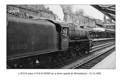LMSR cl 3 4-6-0 45283 Shrewsbury 21.4.1965