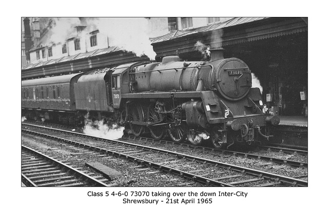 Class 5 4-6-0 73070 Shrewsbury 21.4.1965