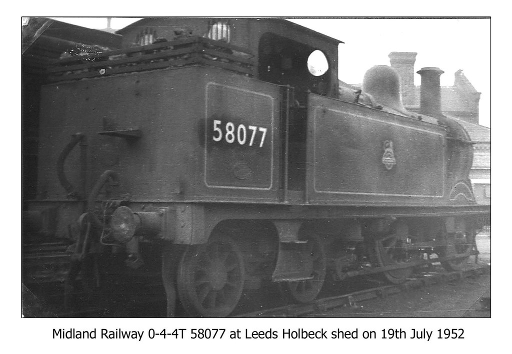 MR 0-4-4T 58077 Leeds Holbeck shed 19.7.1952