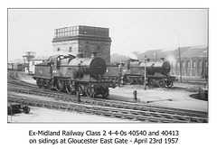MR Cl 2 4-4-0s 40540 & 40413 Gloucester 23 4 1957