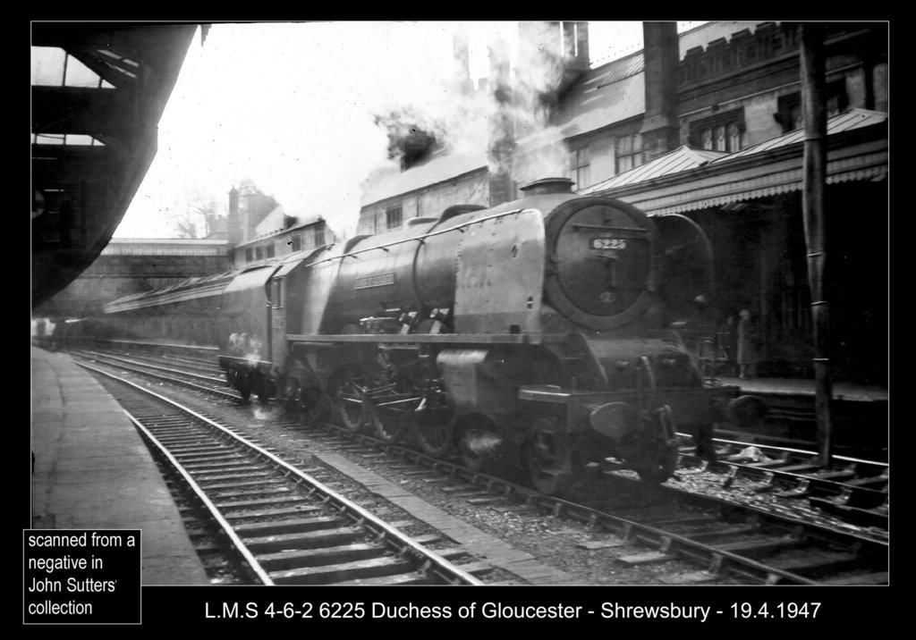 LMS 4-6-2 6225 Duchess of Gloucester at Shrewsbury - 19.4.1947