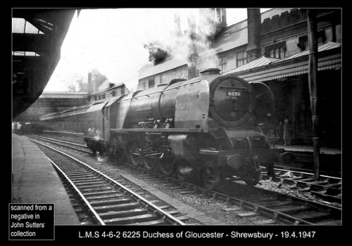 LMS 4-6-2 6225 Duchess of Gloucester at Shrewsbury - 19.4.1947