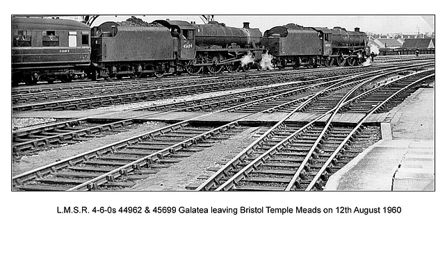 LMSR 4-6-0s 44962 & 45699 Bristol Temple Meads 12.8.1960