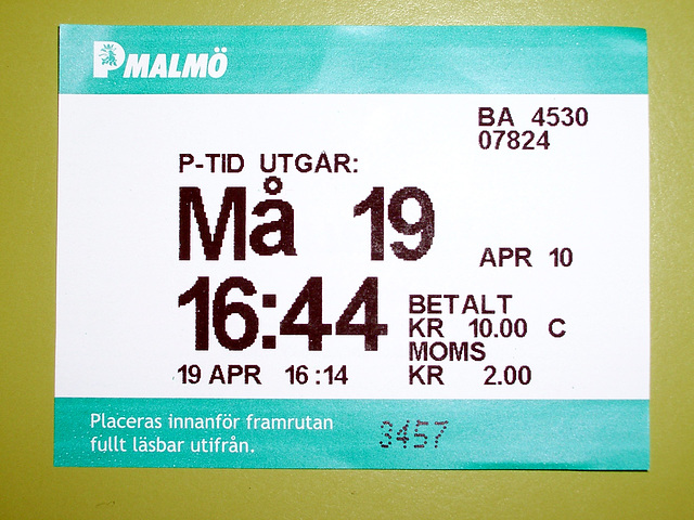 Malmö Parking Ticket