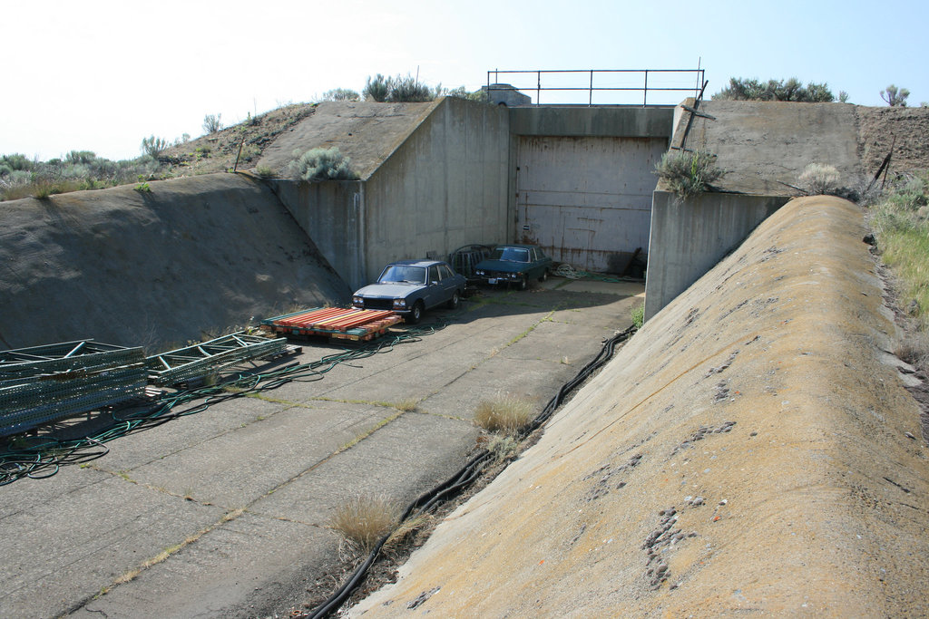 Side door to bunker.