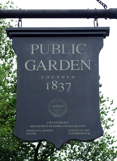 Sign in the Public Garden in Boston, June 2010