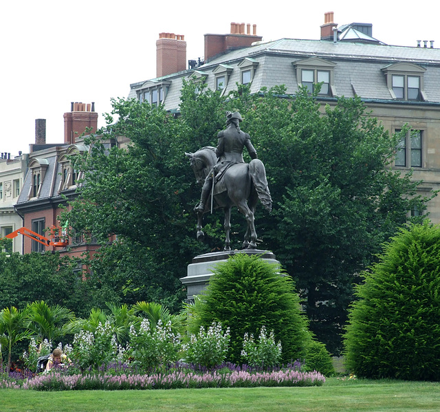 Sculpture of George Washington in the Public Garden in Boston, July 2011