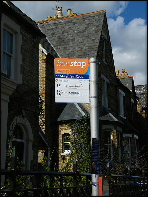 old bus stop sign