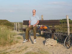 Bank im Naturschutzgebiet Het Zwin in Belgien