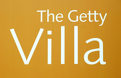 Detail of the Welcome Sign for the Getty Villa, July 2008