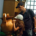 A Child Drawing on a Vase in the Family Forum of the Getty Villa, July 2008