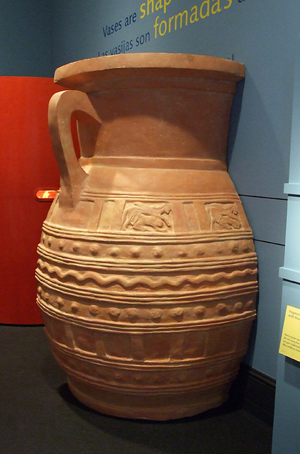 Reproduction of a Pithos Jar in the Family Forum of the Getty Villa, July 2008
