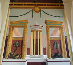 Roman Wall Painting Reproduction in the Large Peristyle of the Getty Villa, July 2008