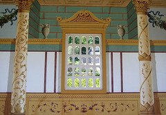 Roman Wall Painting Reproduction in the Large Peristyle of the Getty Villa, July 2008