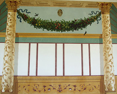 Reproduction of a Roman Wall Painting in the Large Peristyle of the Getty Villa, July 2008