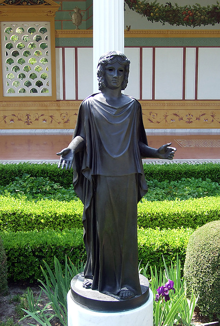 Reproduction of a Statue of a Woman in the Large Peristyle of the Getty Villa, July 2008