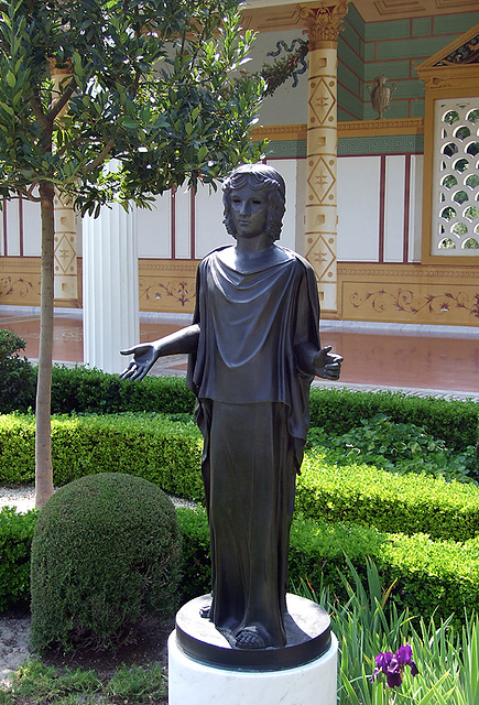 Reproduction of a Statue of a Woman in the Large Peristyle of the Getty Villa, July 2008