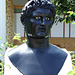 Reproduction of a Bust of a Ruler in the Large Peristyle of the Getty Villa, July 2008