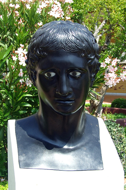 Reproduction of a Head of an Athlete in the Large Peristyle of the Getty Villa, July 2008