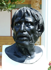 Reproduction of a Head of a Bearded Man in the Large Peristyle of the Getty Villa, July 2008